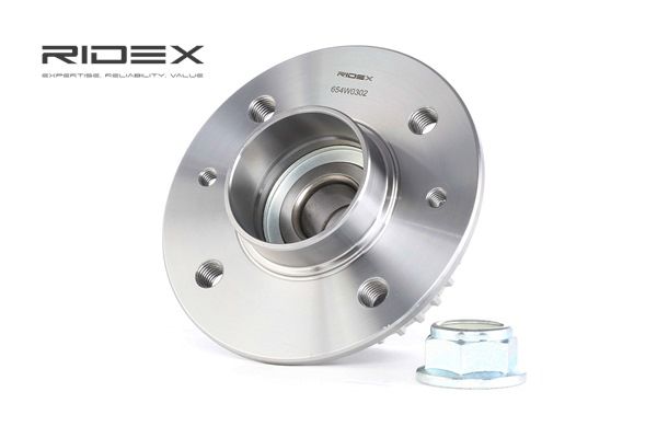 RIDEX 654W0302: Juego de cojinete de rueda Eje trasero, con anillo sensor ABS