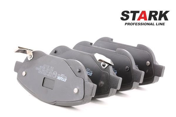 STARK SKBP-0011628: Stabdžių kaladėlės priekinė ašis, su priedais, su lipnia juosta
