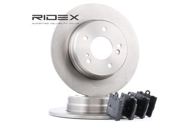 RIDEX 3405B0028: Souprava brzd, koutocova brzda Zadní náprava, R: 278mm, plný