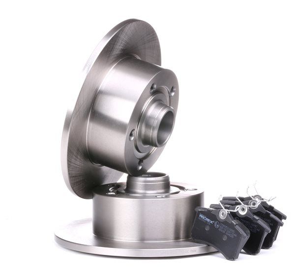 RIDEX 3405B0035: Kit de discos de freno y pastillas Eje trasero, Ø: 245mm, macizo, sin apoyo