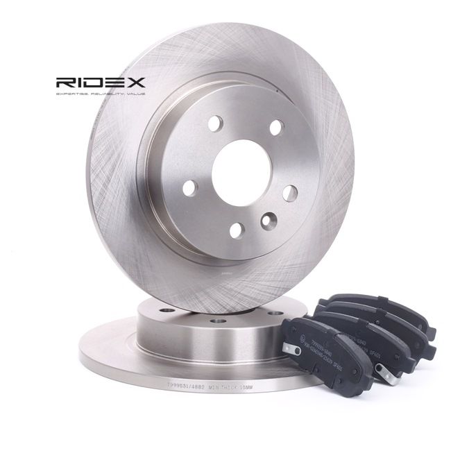 RIDEX 3405B0214 Kit de discos de freno y pastillas RENAULT CLIO 2 (BB0/1/2, CB0/1/2) 58 cv Gasolina costo