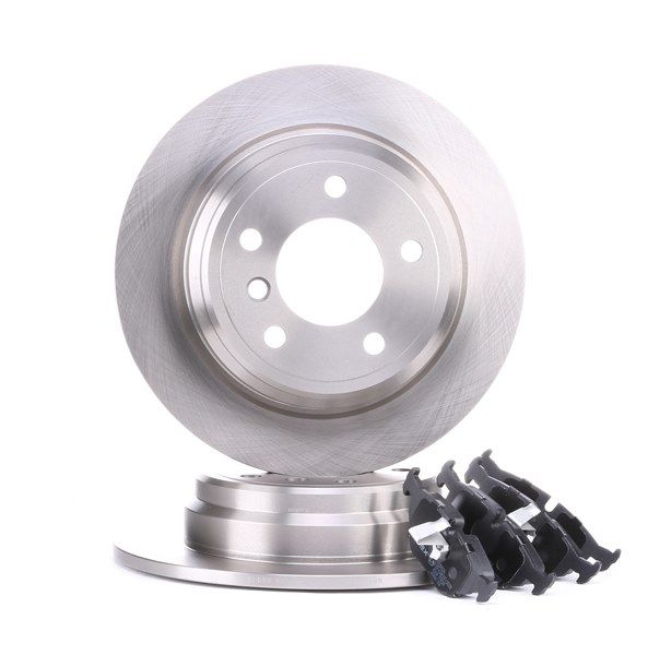 RIDEX 3405B0188: Kit de discos de freno y pastillas Eje trasero, Ø: 298mm, macizo