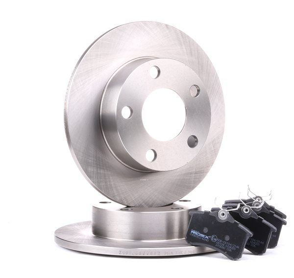 RIDEX 3405B0052: Kit de discos de freno y pastillas Eje trasero, Ø: 245mm, macizo