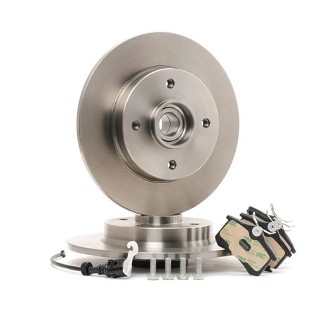 RIDEX 3405B0165: Souprava brzd, koutocova brzda Zadní náprava, R: 249mm, plný, s ABS senzorem, s ložiskem (kola)