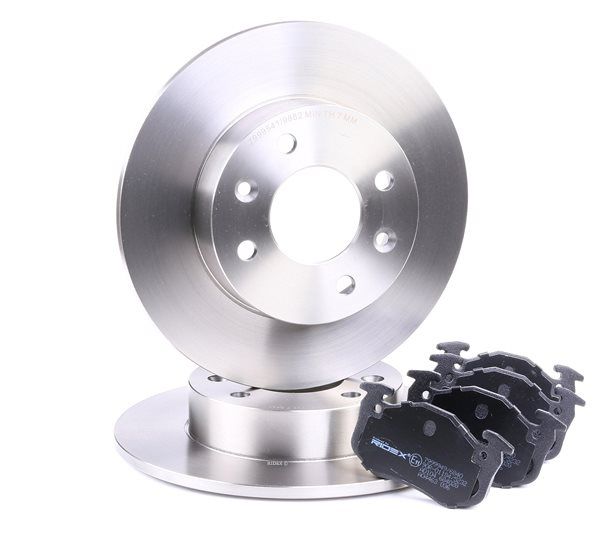 RIDEX 3405B0128: Kit de discos de freno y pastillas Eje delantero, Ø: 238mm, macizo