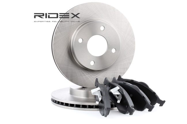 RIDEX 3405B0115: Kit de discos de freno y pastillas Eje delantero, Ø: 260mm, ventilado