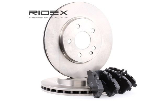 RIDEX 3405B0082: Bremsscheiben und -beläge Vorderachse, Ø: 288mm, Belüftet, mit Anti-Quietsch-Blech