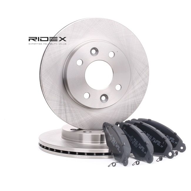 RIDEX 3405B0251: Kit de discos de freno y pastillas Eje delantero, Ø: 238mm, ventilado