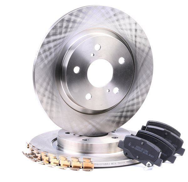 RIDEX 3405B0205: Kit de discos de freno y pastillas Eje trasero, Ø: 290mm, macizo, Chapa antichirridos