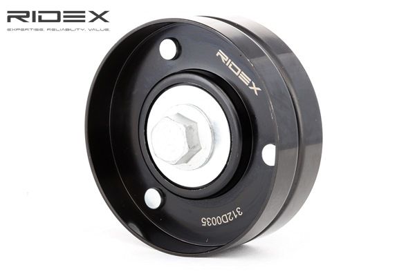 RIDEX 312D0035: Polia de desvio / de guia, correia trapezoidal estriada Ø: 76mm, Ø: 76mm