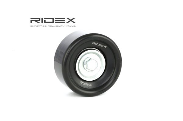 RIDEX 310T0075: Spannrolle, Keilrippenriemen Ø: 76mm, Ø: 76mm, mit Schraube