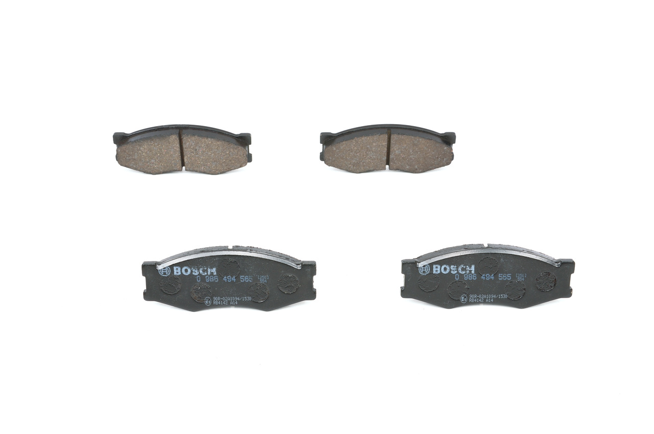 BOSCH 0 986 494 565 Bremseklodser NISSAN NAVARA pick-up (D21) 90 HK Benzin hvad koster