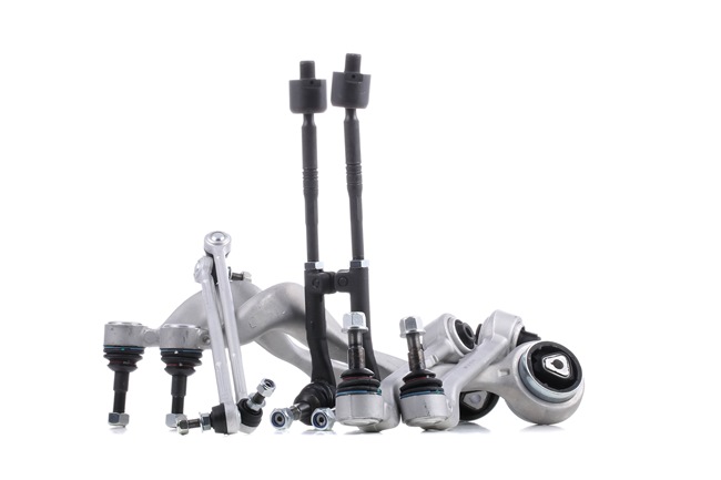 TOPRAN 502 182: Kit bras de suspension Essieu avant, avec rotule axiale, avec support en caoutchouc, avec bielle/barre de poussée