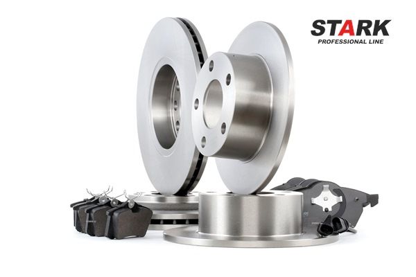 STARK SKBK-1090289: Kit de discos de freno y pastillas Eje trasero, Eje delantero, Ø: 245, 288mm, macizo, ventilado