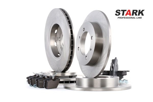 STARK SKBK-1090307: Kit de travões Eixo dianteiro, Eixo traseiro, Ø: 281, 260mm, ventilado, cheio