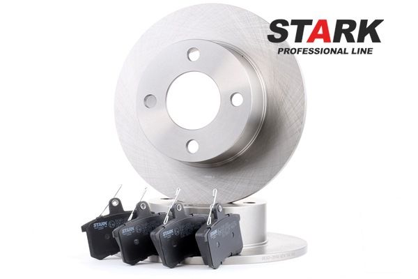 STARK SKBK-1090308: Kit de discos de freno y pastillas Eje trasero, macizo, con tornillos pinza freno