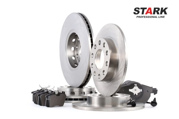 STARK SKBK-1090323: Kit de discos de freno y pastillas Eje delantero, Eje trasero, Ø: 288, 245,0mm, ventilado, macizo