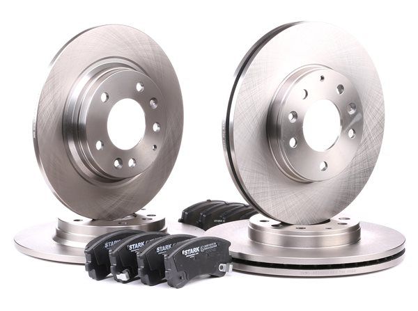 STARK SKBK-1090331: Disques et plaquettes de freins Essieu avant, Essieu arrière, Ø: 279,7, 282,5mm, plein, ventilé