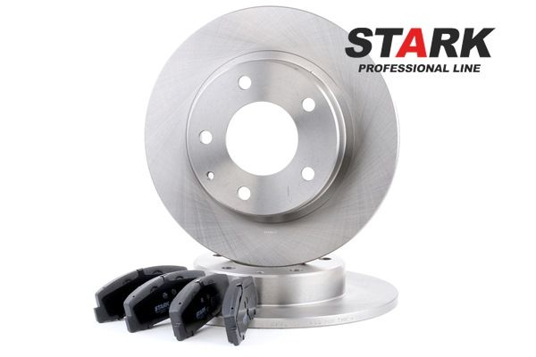 STARK SKBK-1090332: Disques et plaquettes de freins Essieu arrière, Ø: 261mm, plein, sans moyeu de roue, sans boulon de fix° de roue