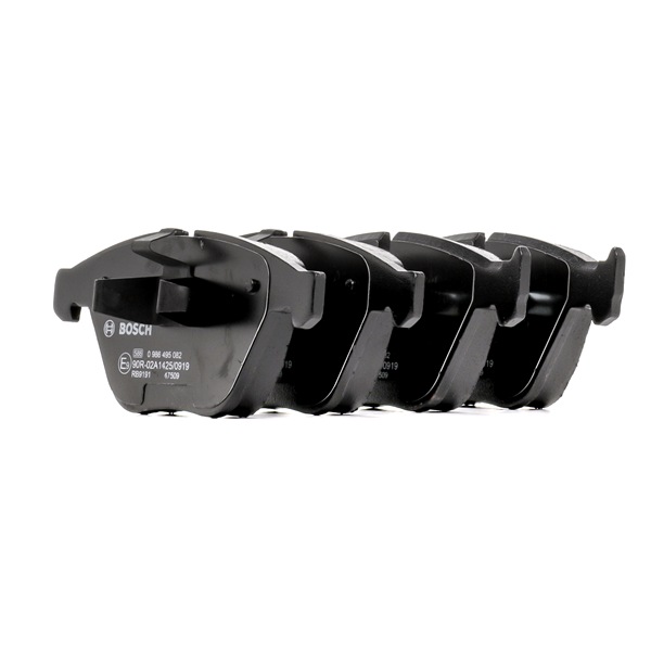 BOSCH 0 986 495 082: Juego de pastillas de freno con instrucciones de montaje, Chapa antichirridos, con clip de émbolo