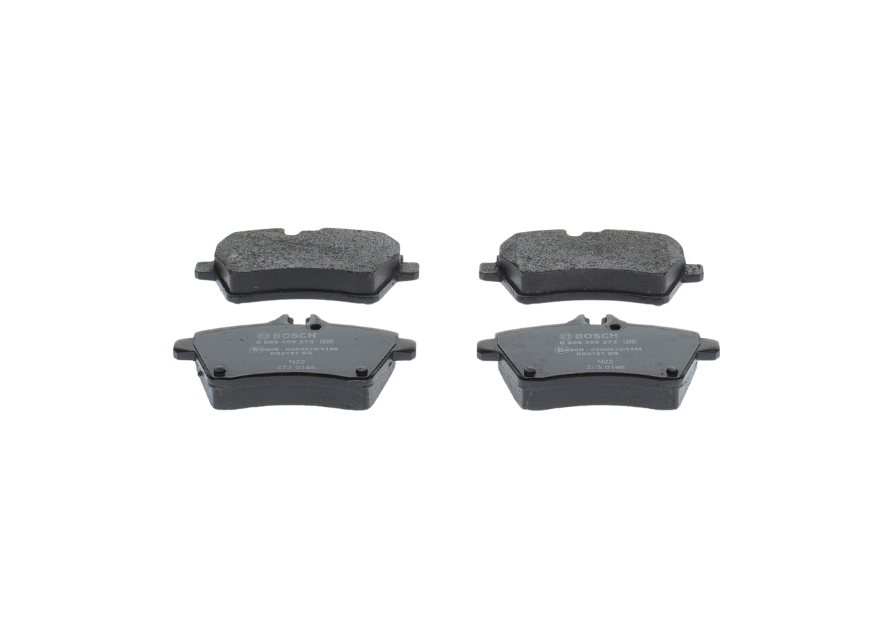 BOSCH 0 986 495 273: Juego de pastillas de freno Chapa antichirridos