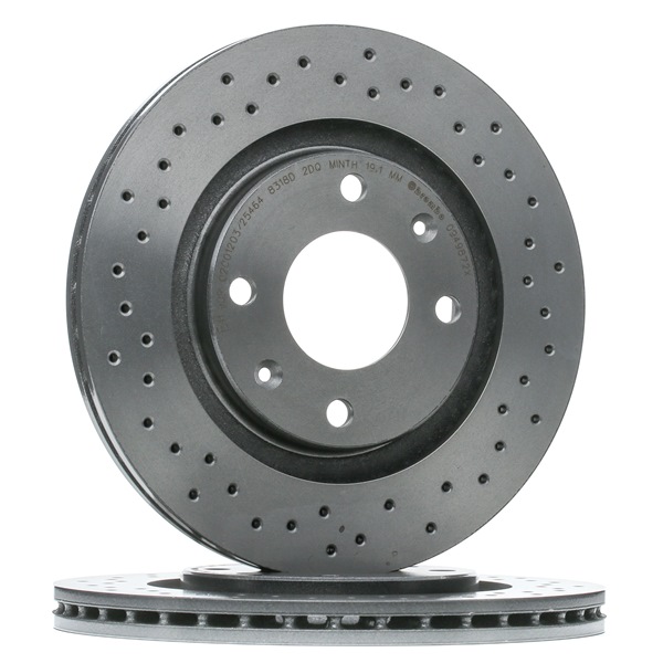 BREMBO 09.4987.2X: Féktárcsa Ø: 266mm, iyuggatott/belső hűtésű, Ø: 266mm, bevonatolt, csavarokkal XTRA LINE