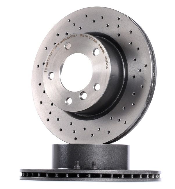 BREMBO 09.9752.1X: Bremsscheibe Ø: 292mm, gelocht/innenbel., Ø: 292mm, beschichtet, mit Schrauben XTRA LINE