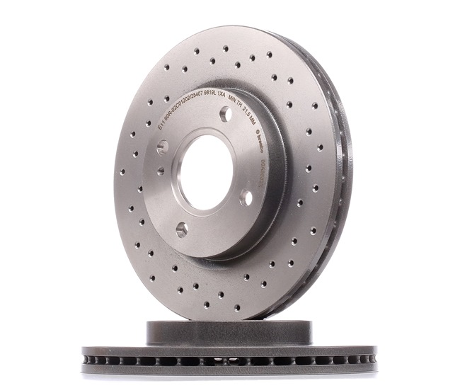 BREMBO 09.A968.2X: Bremsscheibe Ø: 258mm, gelocht/innenbel., Ø: 258mm, beschichtet XTRA LINE