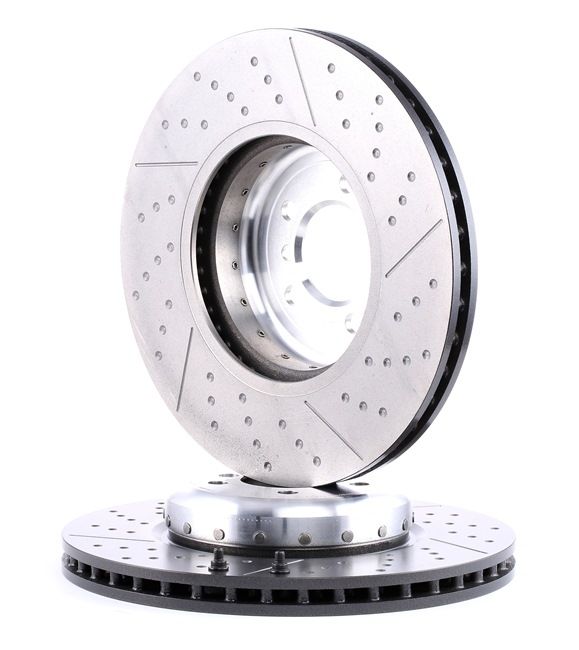BREMBO 09.C394.13: Bremsscheibe Ø: 370mm, innenbelüftet, geschlitzt/gelocht, zweiteilige Bremsscheibe, Aluminium-Bremsscheibentopf, Ø: 370mm, beschichtet, mit Schrauben TWO-PIECE DISCS LINE