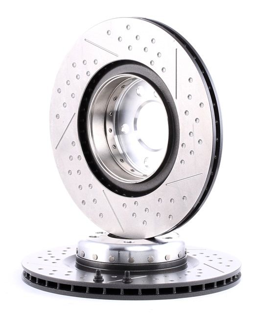 BREMBO 09.C400.13: Bremsscheibe Ø: 345mm, innenbelüftet, geschlitzt/gelocht, zweiteilige Bremsscheibe, Aluminium-Bremsscheibentopf, Ø: 345mm, beschichtet, mit Schrauben TWO-PIECE DISCS LINE