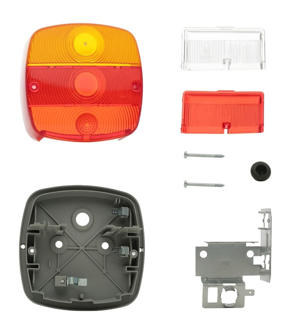 HELLA 2SE 002 578-701: Rückleuchte links, rechts, mit Lampenträger, ohne Glühlampen, rot/gelb
