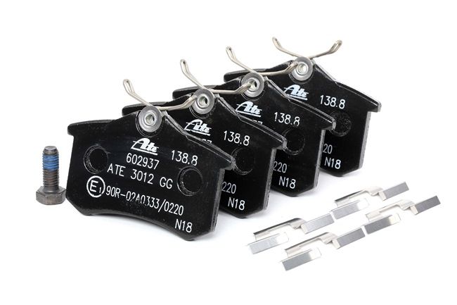 ATE 13.0460-2937.2: Juego de pastillas de freno con accesorios, con tornillos pinza freno