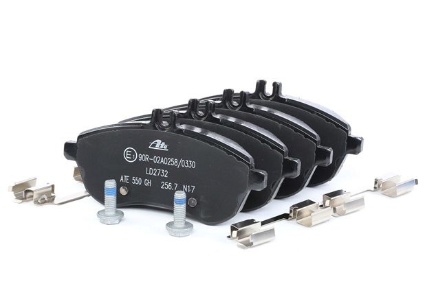 ATE 13.0470-2732.2: Juego de pastillas de freno con accesorios, con tornillos pinza freno Ceramic