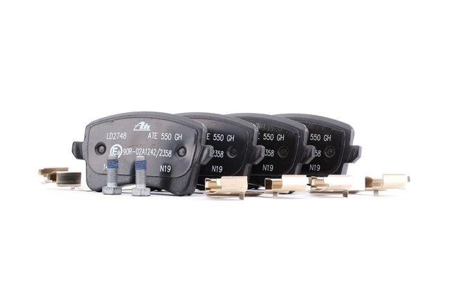 ATE 13.0470-2748.2: Juego de pastillas de freno con accesorios, con tornillos pinza freno Ceramic
