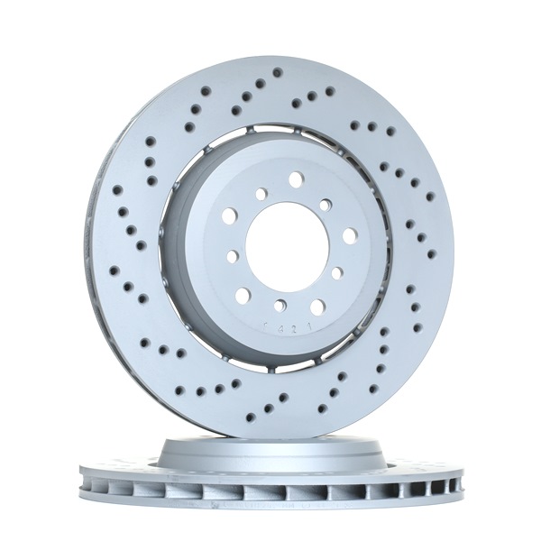 ATE 24.0128-0208.2: Disco de freno Ø: 345,0mm, disco de freno de dos piezas, perforado/ventil. int., Ø: 345,0mm, revestido, con tornillos