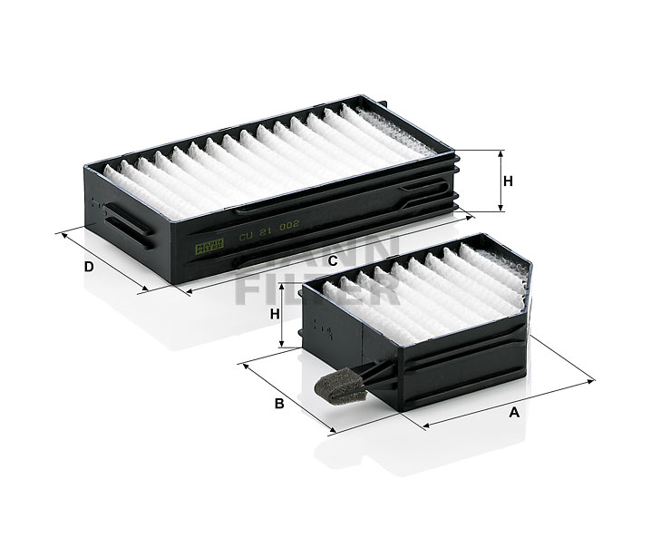 MANN-FILTER CU 21 002-2: Filtrs, Salona telpas gaiss Daļiņu filtrs