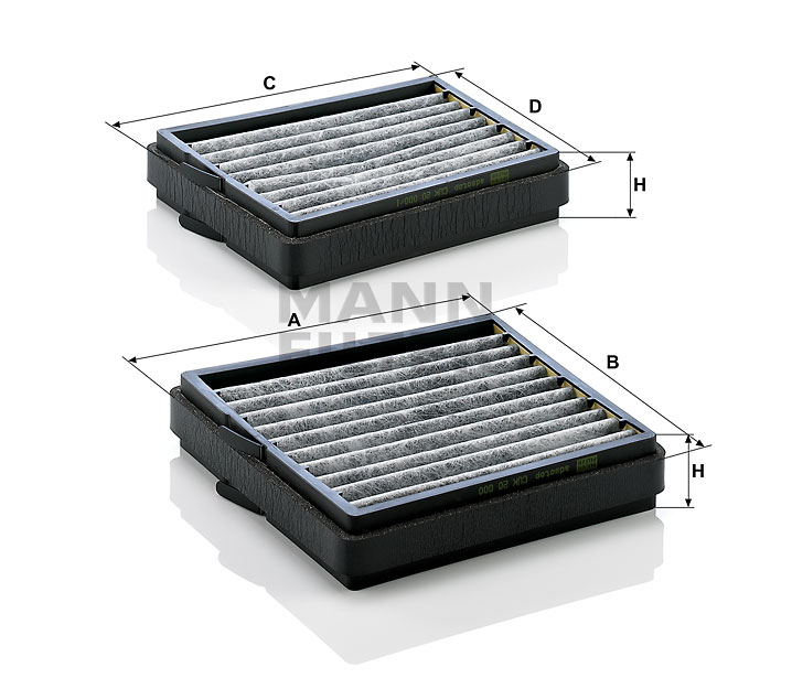 MANN-FILTER CUK 20 000-2: Interieurfilter Carbon filter
