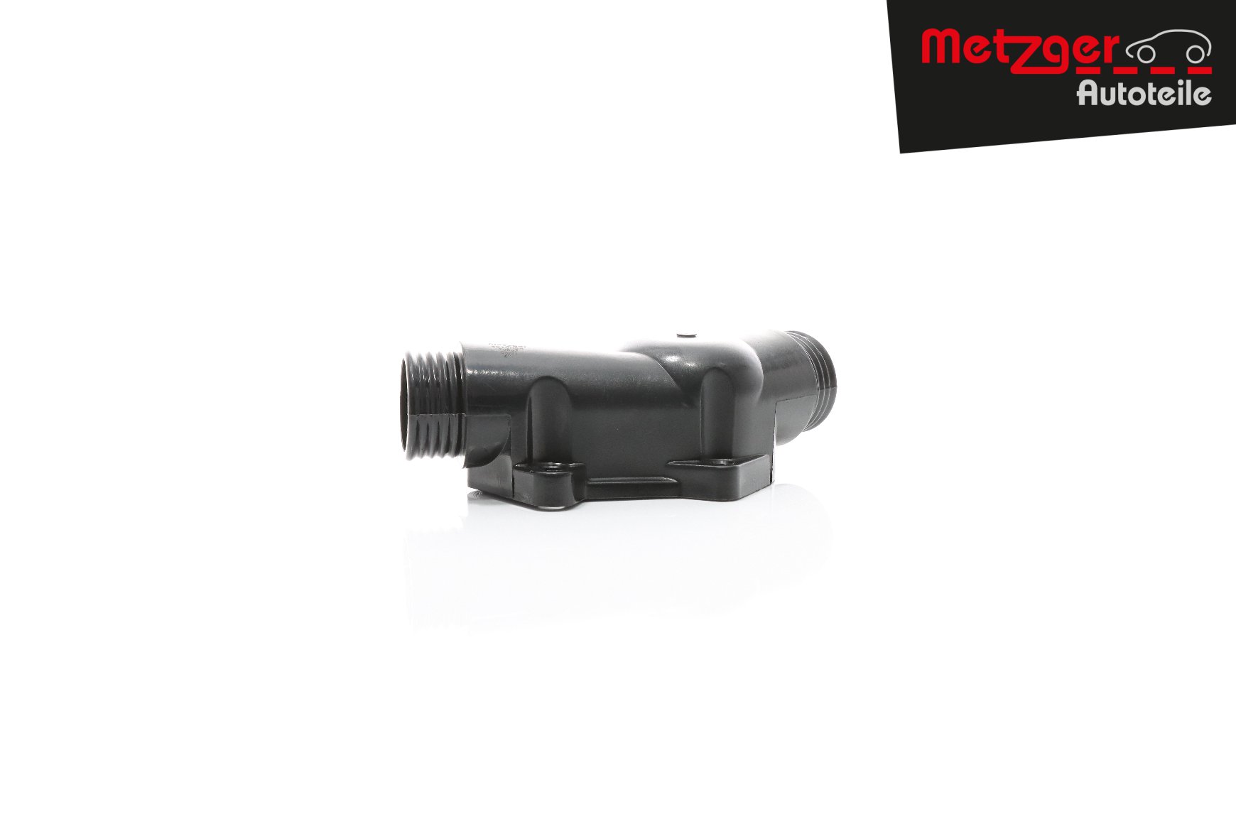 METZGER 4010053: Flens koelvloeistof Thermostaat, Cilinderkop, voorkant, Met pakking, Zonder thermostaat