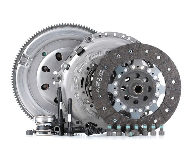 LuK 600 0235 00: Kit de embraiagem com desembraiagem central, com volante do motor, com jogo de parafusos, Ferramenta especial necessária para a montagem, Volante do motor de duas massas com disco de encosto BR 0241